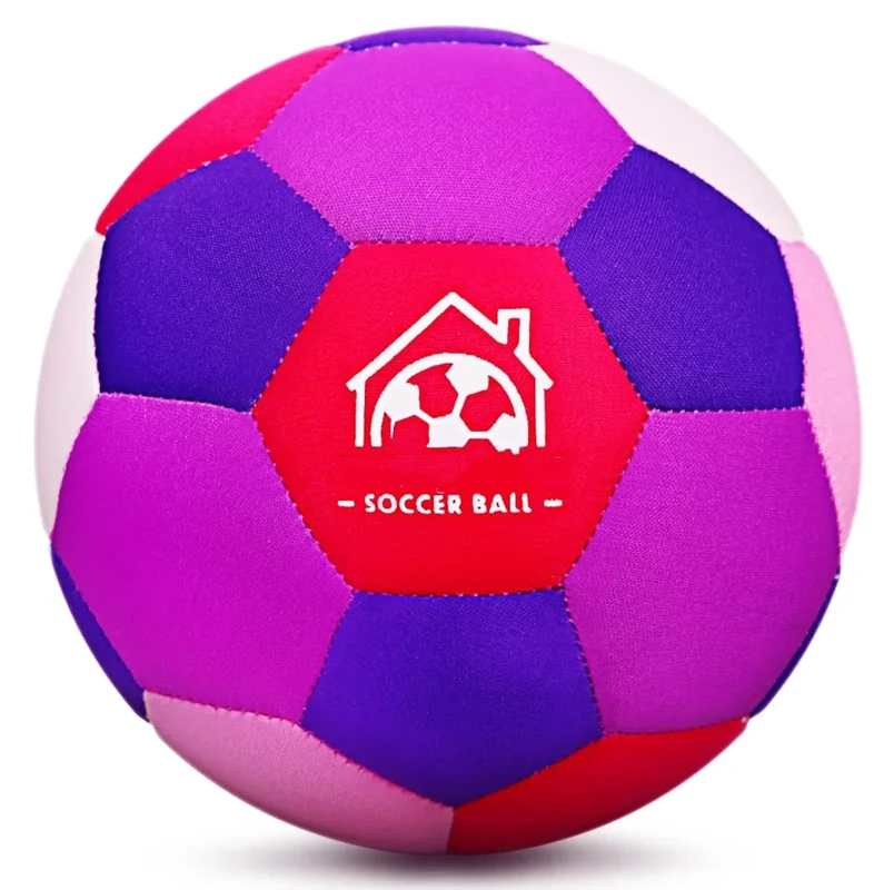 Soft Indoor Soccer Balls Size 4 - Kids Soccer Ball for Inside House and Yard - Fun Soccer Gifts for Kids Boys Girls Dribble Juggling Skills Practicing Birthday Easter Christmas (Pink, Size 4)