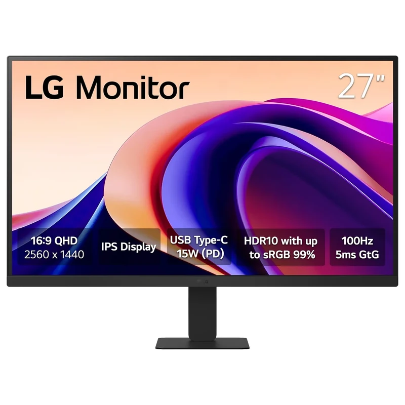LG 27U631A-B 27-inch QHD IPS Monitor - 100Hz, HDR10, USB-C PD