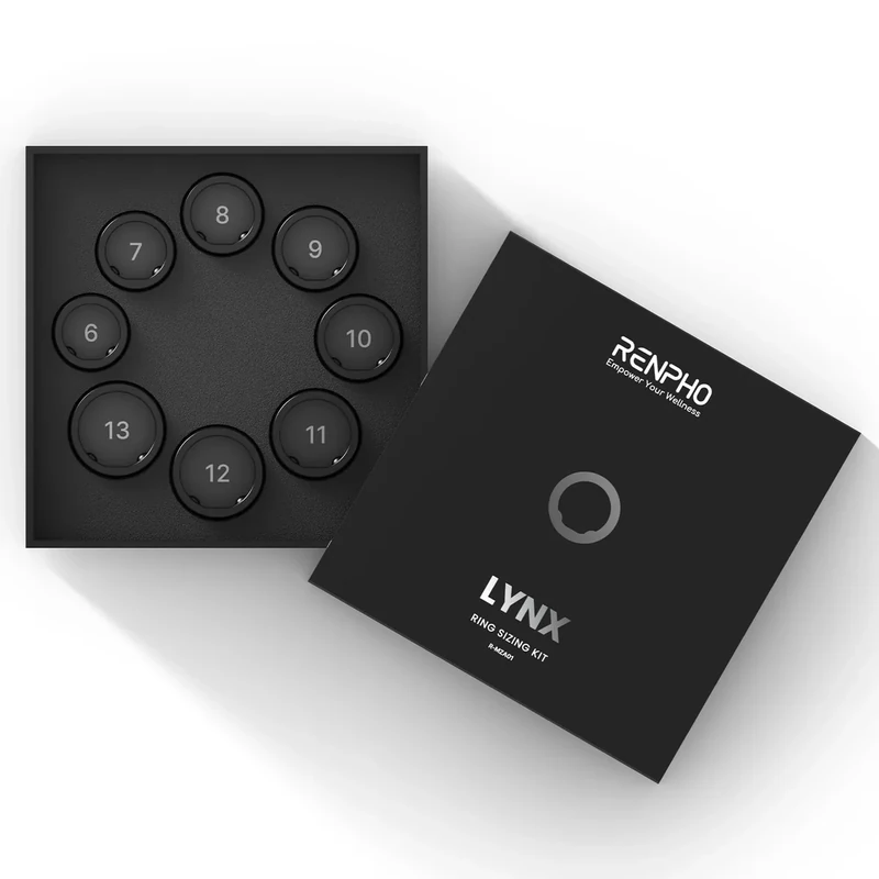 RENPHO Lynx Smart Ring-Sizing Kit, Size Before You Buy(Tar Black, Size 6-13)