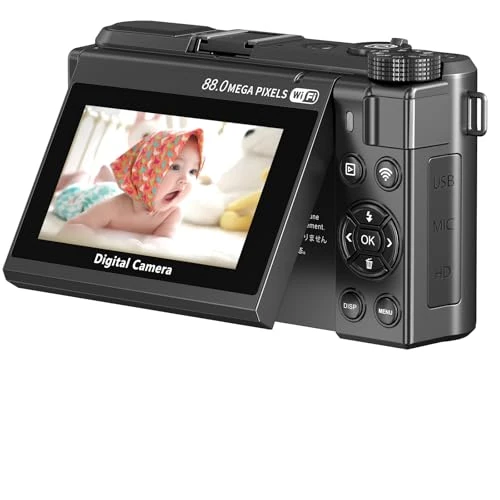 Digital 8K Camera for Photography, Vlogging Camera for YouTube, 18X Zoom Compact Vlog with 32GB TF Card & Lens Cap