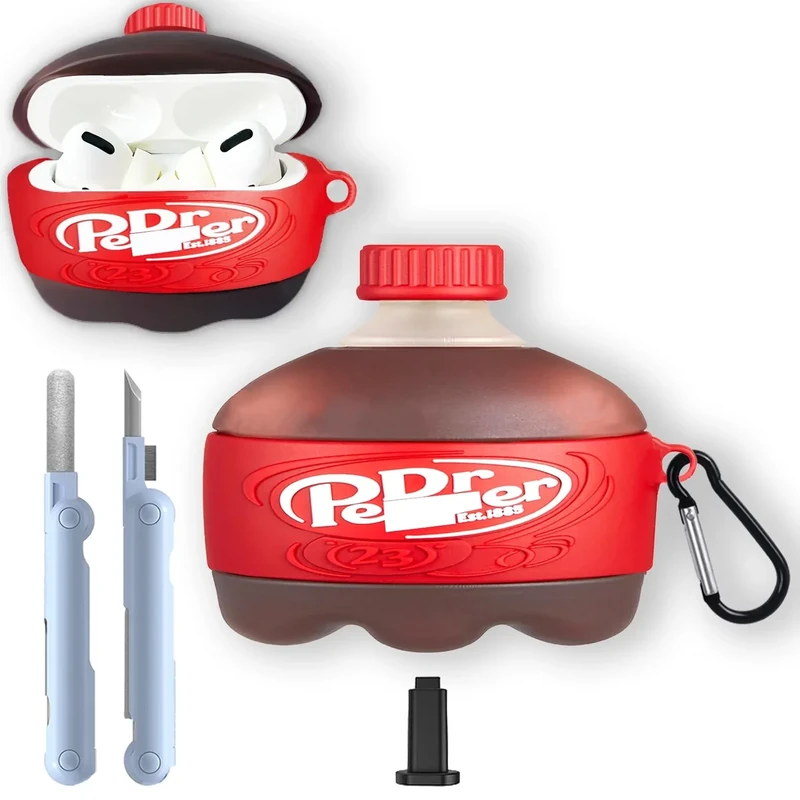 rvesce for Apple AirPods Pro 2nd /1st Generation Case (2022/2019) Cute Fashion Cool 3D Funny Design Drink Bottle Cover with Cleaner kit & Keychain for Girls Women Teens