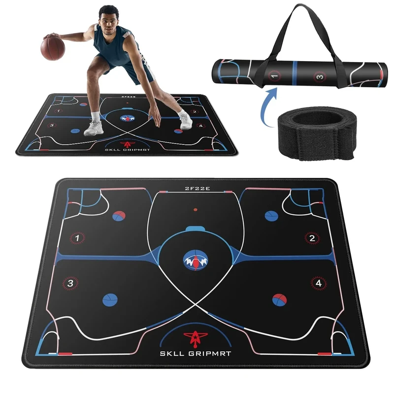 2F22E Non-Slip Basketball Training Mat - Durable Agility Footwork Mat 33.8x47.2 Inch for All Ages/Levels, Enhance Speed/Strength/Coordination Indoor/Outdoor