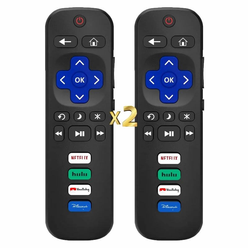 B BraiNice Pack of 2 Roku TV Remote - TCL, Sharp - 1 Year Warranty