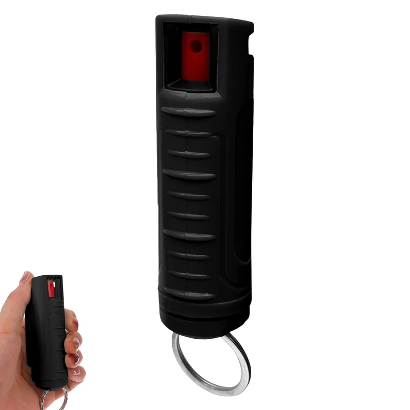 FURY Hardshell Pepper Spray - 12Ft Range, Max Strength, UV Dye Identifier, Anti-Leak & Anti-Misfire, Slidetop Trigger, Belt Clip & Key Ring, Multiple Color Options, Self-Defense Spray