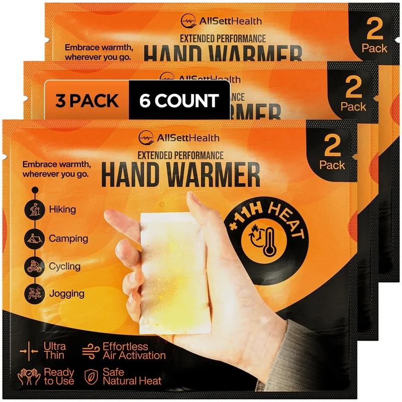 Natural Hand Warmers - 3 Pairs - Air Activated 11 Hours of Consistent Natural Heat Handwarmers Pack - Easy Activation | Portable Hot Hands Hand Warmers Bulk, Hot Heat Pack Feet & Body