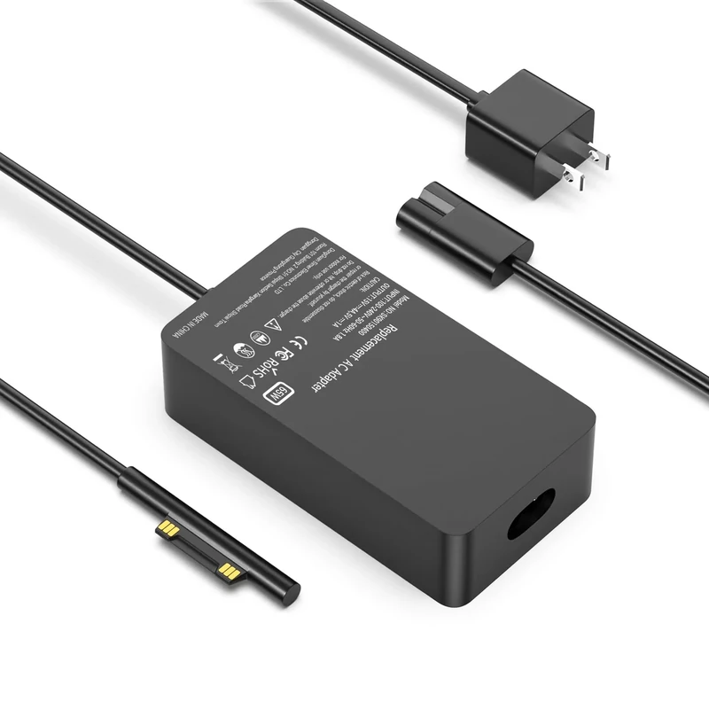 YBRUZRUB 65W Pro Charger - Fits Surface Pro 10-3, X, Laptop, Book, Go