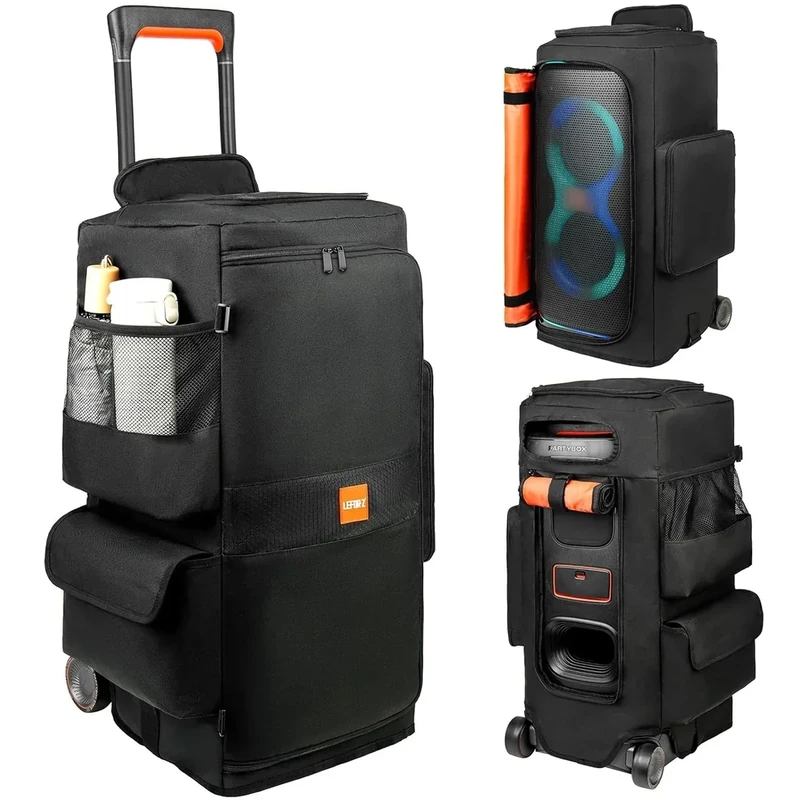 LEFOR-Z Speaker Case for JBL PartyBox 320/310 - Black Orange Cover