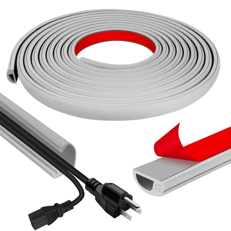 JAHOMFAI 236in Self-Adhesive Cord Cover - 0.63" x 0.31" Hider