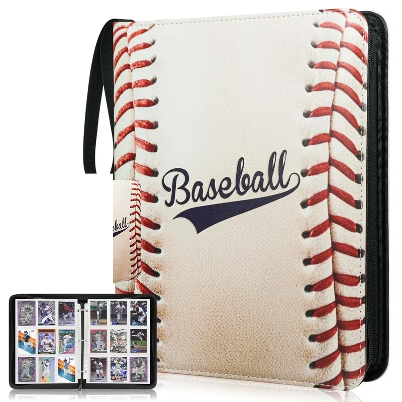 1080 Pockets Baseball Card Binder, Sports Trading Card with Sleeves Holder Album, Portable Waterproof Storage Bag with Removable Sleeves Baseball Card Holder Sheets Display Storage Protectors