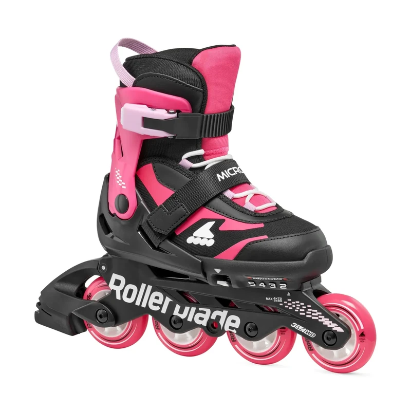 Rollerblade Microblade Kid's Adjustable Fitness Inline Skate, Pink/Black, Youth Performance Inline Skates - Image 1