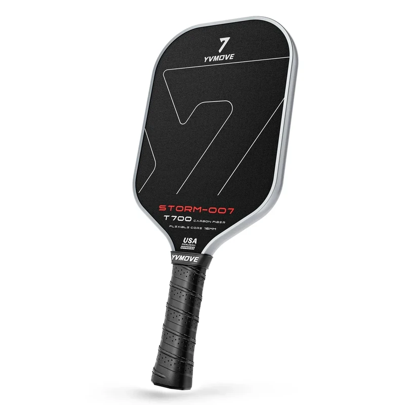 YVmove Pickleball Paddle with T700 Raw Carbon Fiber Surface & 16mm STR-Core Power Polymer Core, Premium Pickle Ball Racket Designed for Ultimate Spin & Consistency, USAPA Approved Storm 007