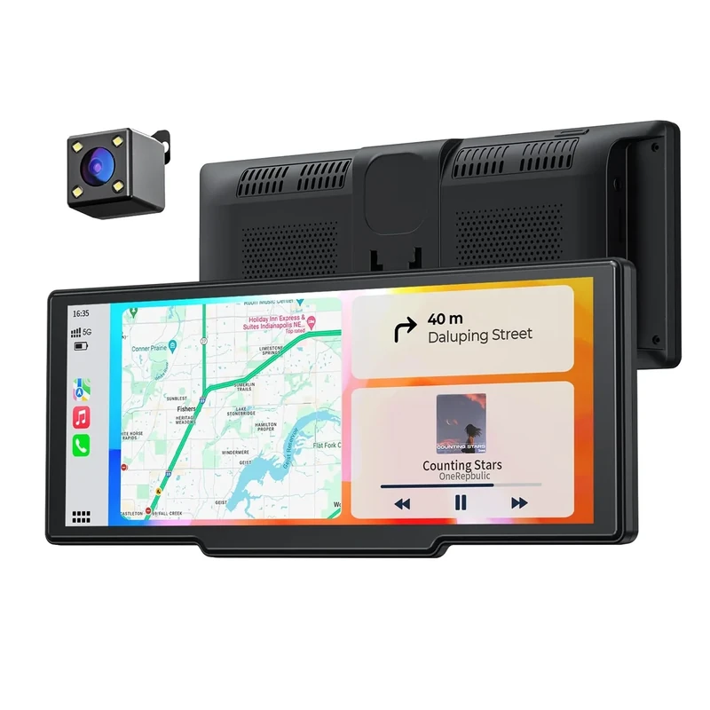 8.1" CarPlay Screen for Car, Wireless Portable 60FPS Apple CarPlay & Android Auto Display, OTA Updates, Backup Camera, Bluetooth, Voice Control, GPS Navigation