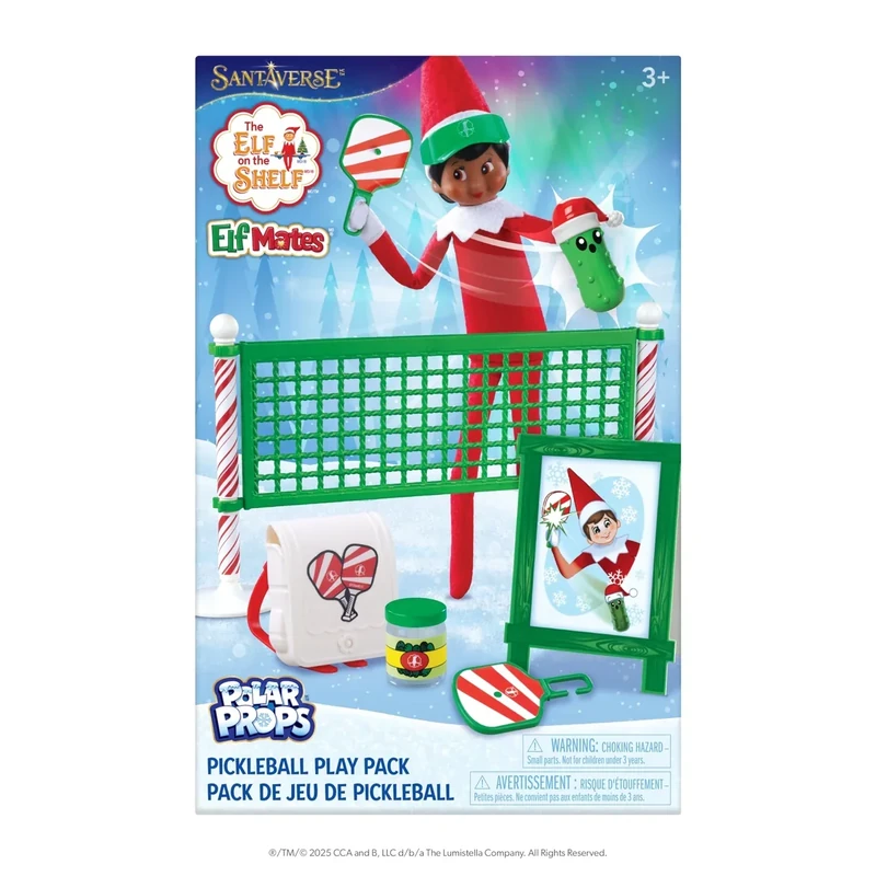 The Elf on the Shelf Polar Props Pickleball Play Pack Set - Elf Props and Accessories for Fun Holiday Sports Elf Scenes - Scout Elf Not Included