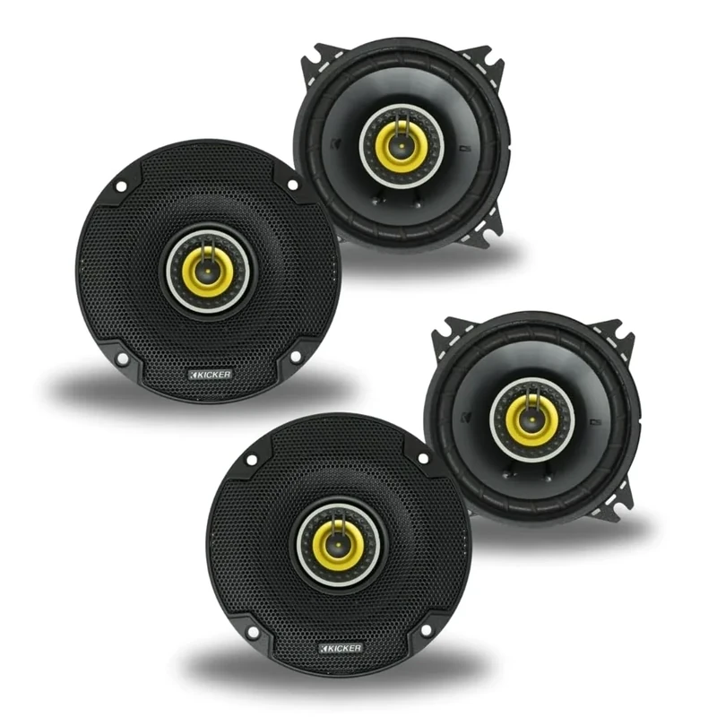KICKER 46CSC44 4" Car Speakers Bundle - 4 Speakers, 600W Total Peak Power - Excellent Upgrade for Car's Sound