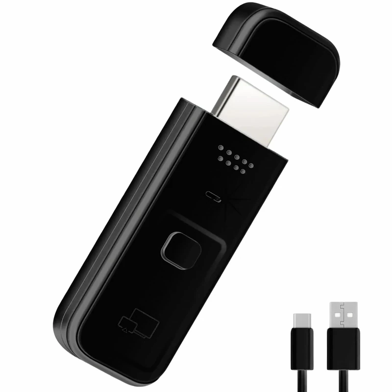 Wireless HDMI Transmitter and Receiver 2-in-1, 4K Decode 1080P Output Wireless HDMI, 2.4G&5G Display Adapter Plug & Play, Portable Streaming Video and Audio to Monitor from PC/DV/HDTV/Projector/TV Box