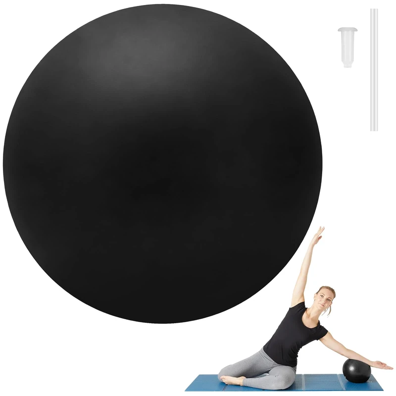 Pimoys Pilates Ball 9 Inch Small Exercise Ball Mini Yoga Ball Workout Balls for Stability, Barre, Fitness, Bender, Core Training, Improves Balance (Black)