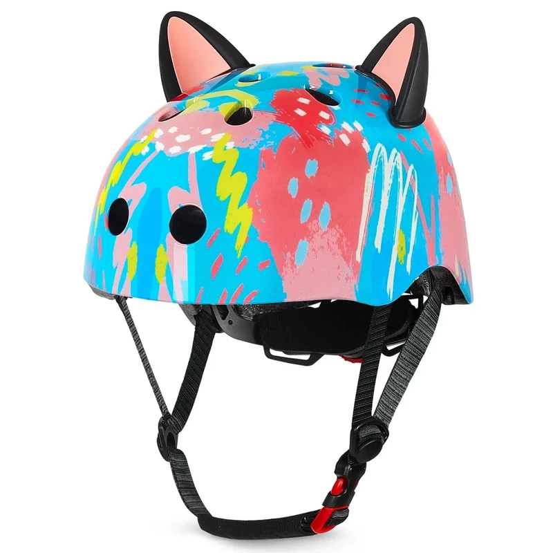 Kids Bike Helmet for Girls 3-5/5-8/8-14, Adjustable Helmet with DIY Cat Ears, Cute Toddler Youth Helmets for Skateboard Scooter Cycling Roller Skating