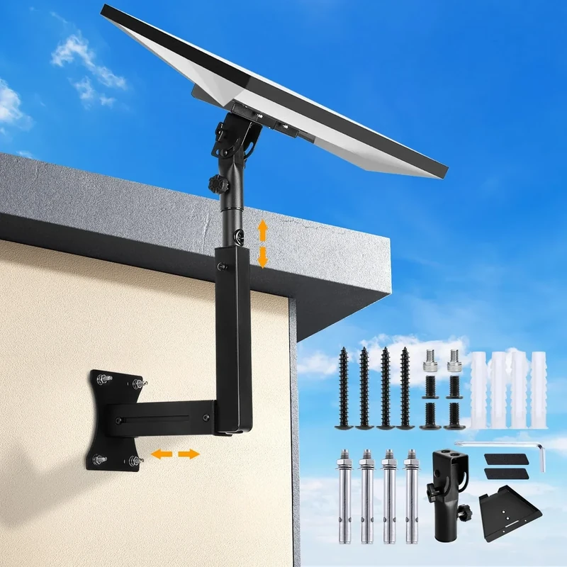 Bloazzup Starlink Gen 3 Wall Mount - Telescoping Arm, Rustproof Black