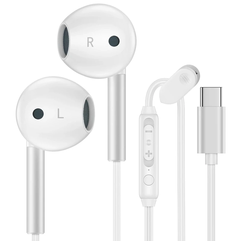 Samsung USB C Headphones for Galaxy S25 Ultra Edge S25+ S24 FE S23 S22 S21 A17 A16 A35 A54 A15, USB Type C Earphones with Microphone USB C Wired Earbuds for iPhone 16e 16 15 Pro Max iPad Pixel 9pro 8