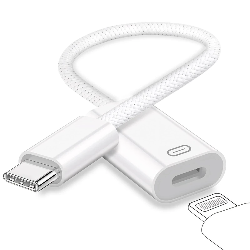 GetsISKON USB-C to Lightning - Charge Data Audio for iPhone 15/16/17