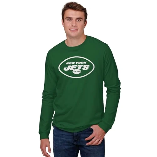 FOCO New York Jets NFL Mens Primary Logo Long Sleeve T-Shirt - Evergreen - XXXL