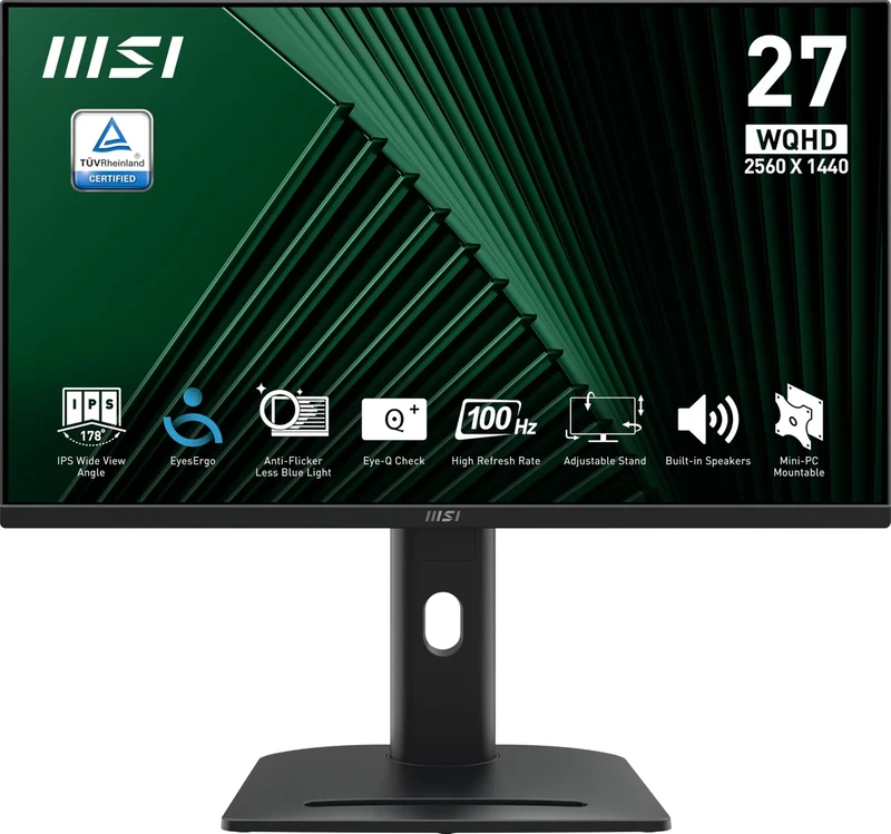 MSI PRO MP275QPG 27" QHD IPS Monitor - 100Hz Sync, HDMI, DP