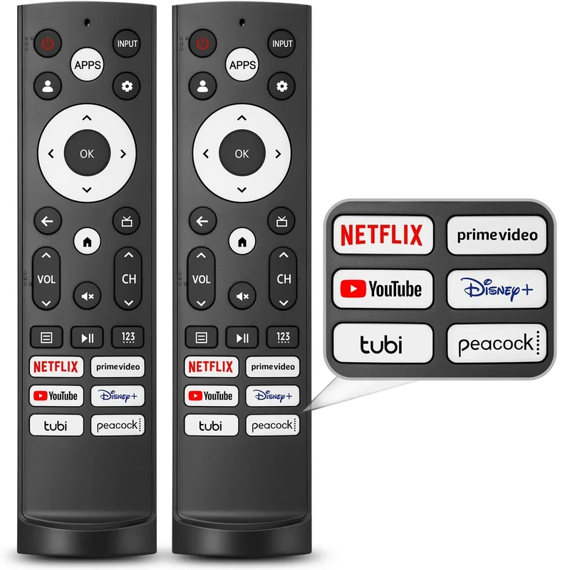 Marvour Pack of 2 Hisense TV Remote Replacement - UHD ULED QLED 4K