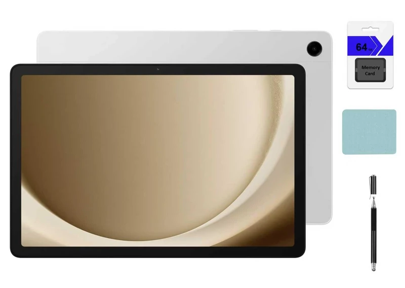 Samsung Galaxy Tab A9+ 10.9'' 64GB Android Tablet, Big Screen, Quad Speakers, Upgraded Chipset, Multi Window Display, Slim, Light, Durable Design, Silver with Accessories