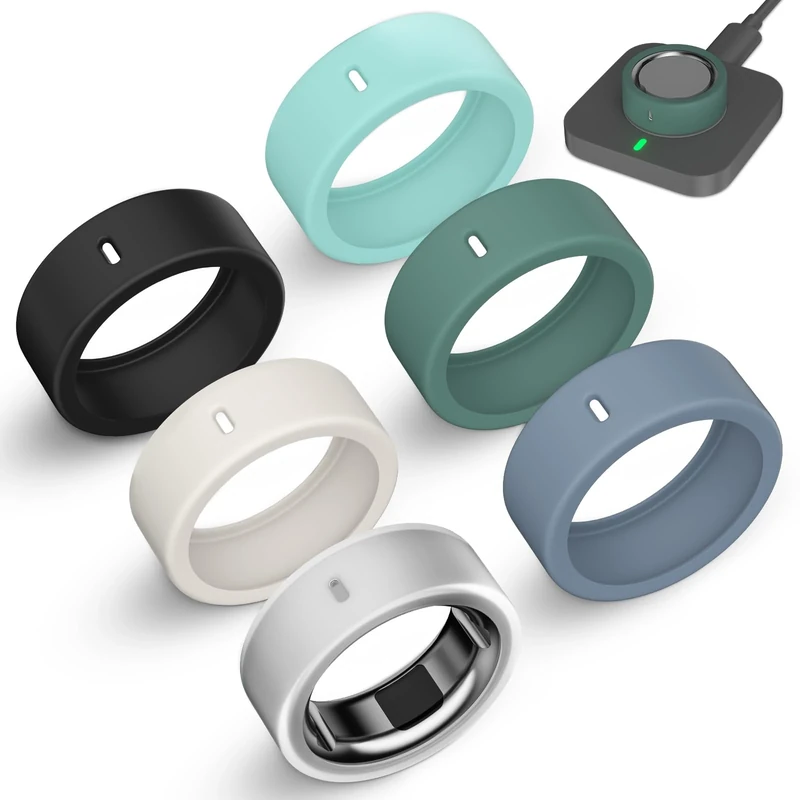 ZOOROO 6-Pack Oura Ring Silicone Cover - Scratch-Resistant, Charge On