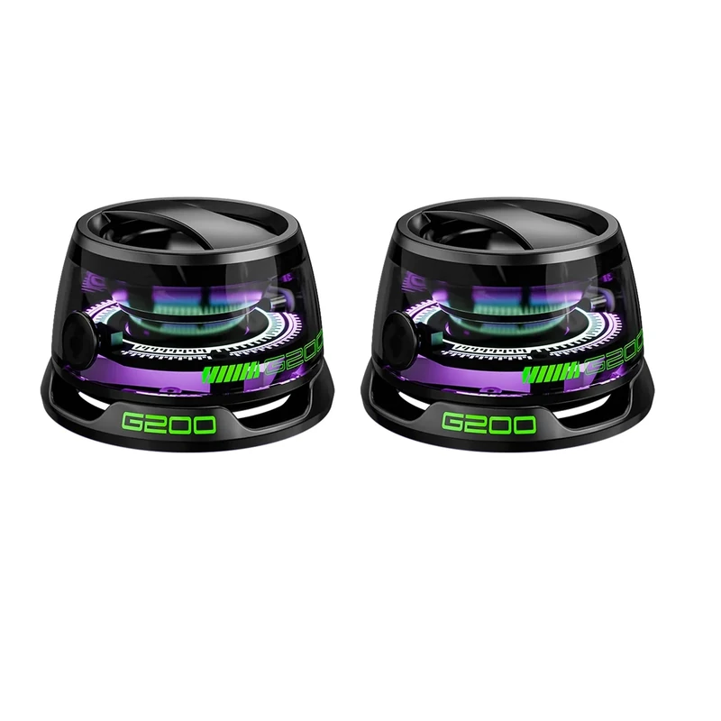 Hounyoln 2 Pcs G200 Magnetic Bluetooth Speaker,Multifunctional Portable Mini Speaker with Multi RGB Color Light Show-3D Surround Sound Effect,Christmas Birthday Gifts
