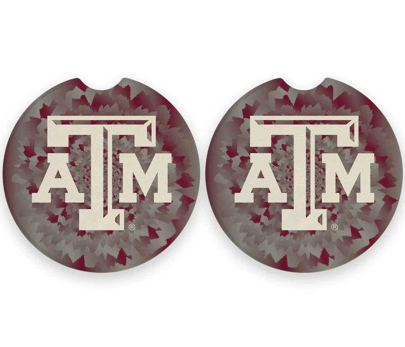 Texas A&M University Aggies Set of 2 Car Coasters by Magnolia Lane – Removable Absorbent Ceramic Stone Coasters – Ideal Gift for Students, Alumni, and Everyday Fans – Show Your SEC NCAA Team Spirit - Image 1