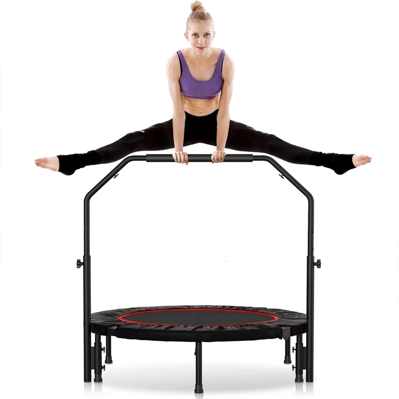 Rebounder Trampoline for Adult,460 LBS Mini Trampoline for Adults with Bar,Exercise Trampoline Indoor/Outdoor Use,40 inch Fitness Rebounder