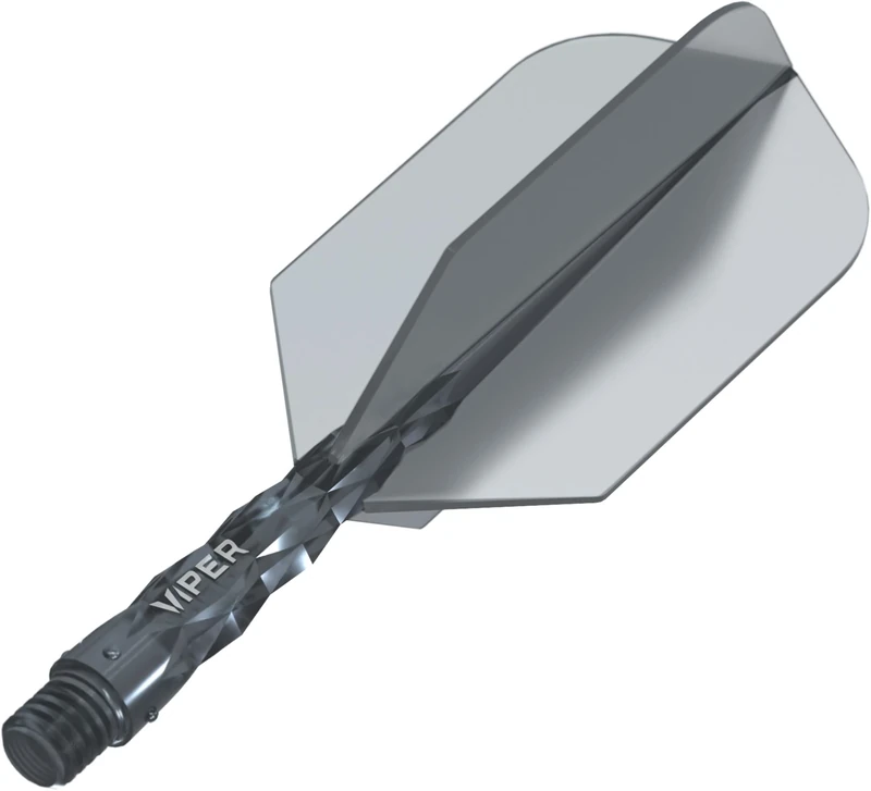 Viper Diamond Core Integrated Dart Flight & Shaft System - Precision Darting Accessory with Tough Polymers for Enhanced Performance, Set of 3, Short Shaft, Slim Flight, Translucent Black