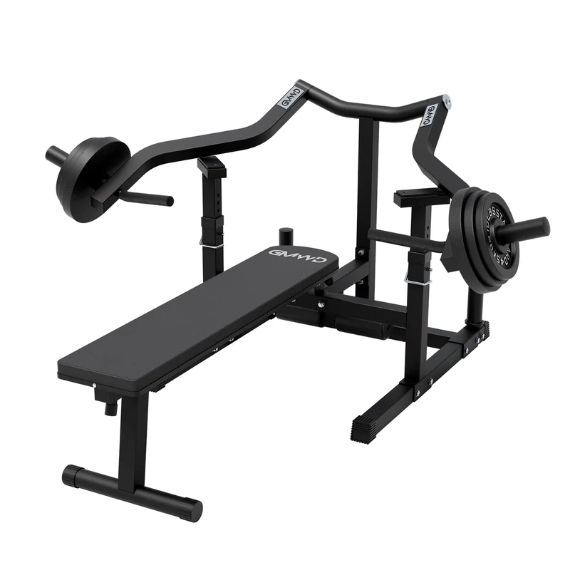 GMWD Chest Press Machine, 1250LBS Bench Press Machine with Independent Converging Arms, Adjustable Flat Incline Bench for Chest, Home Gym Equipment, Black V1 with 100lbs Weight Plates