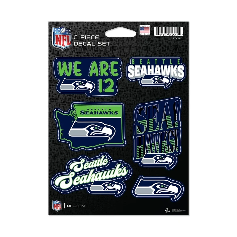 Rico Industries NFL Football Seattle Seahawks 6-Piece Decal Set