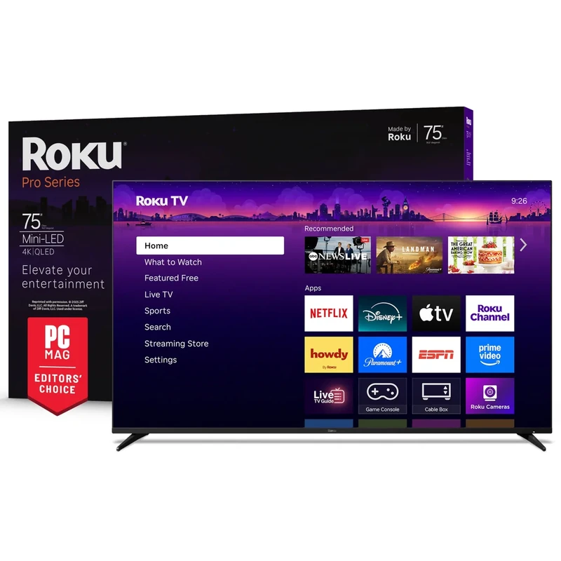 Roku 75-Inch Pro Series Mini-LED 4K QLED TV - 120Hz Dolby Vision IQ