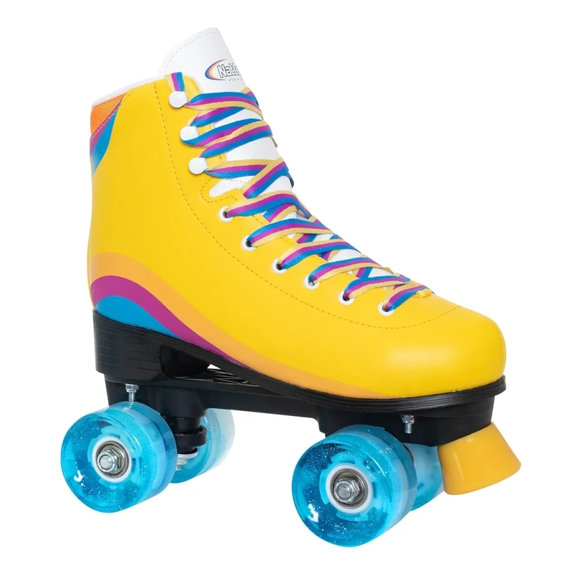 Nattork Roller Skates for Women Outdoor Indoor Four-Wheel Fun Fashionable Roller Skates for Men Girls Boys Yellow