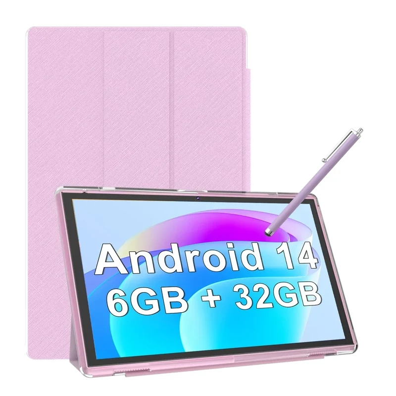 Android Tablet 10 Inch Tablet With Case Screen Stylus Android 15 Tablets 8GB RAM 32GB ROM Support 1TB Expansion 6000mah Battery 10.1" IPS HD Touchscreen 2MP+8MP Dual Camera WIFI-6 Bluetooth5.0 Tablets
