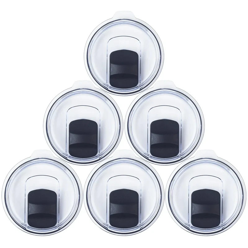 6 Pack 20 oz Tumbler Lid, Magnetic Slider Replacement Lids for YETI 20 oz Tumbler, 10/24 oz Mug and 10 oz Lowball, Spill Proof Cup Lids Covers Compatible for Ozark Trail, Old Style Rtic, BPA Free