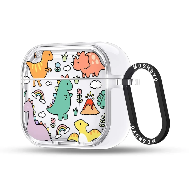 MOSNOVO Clear Case for AirPods 4 - Shockproof Dual Layer & Metal Ring