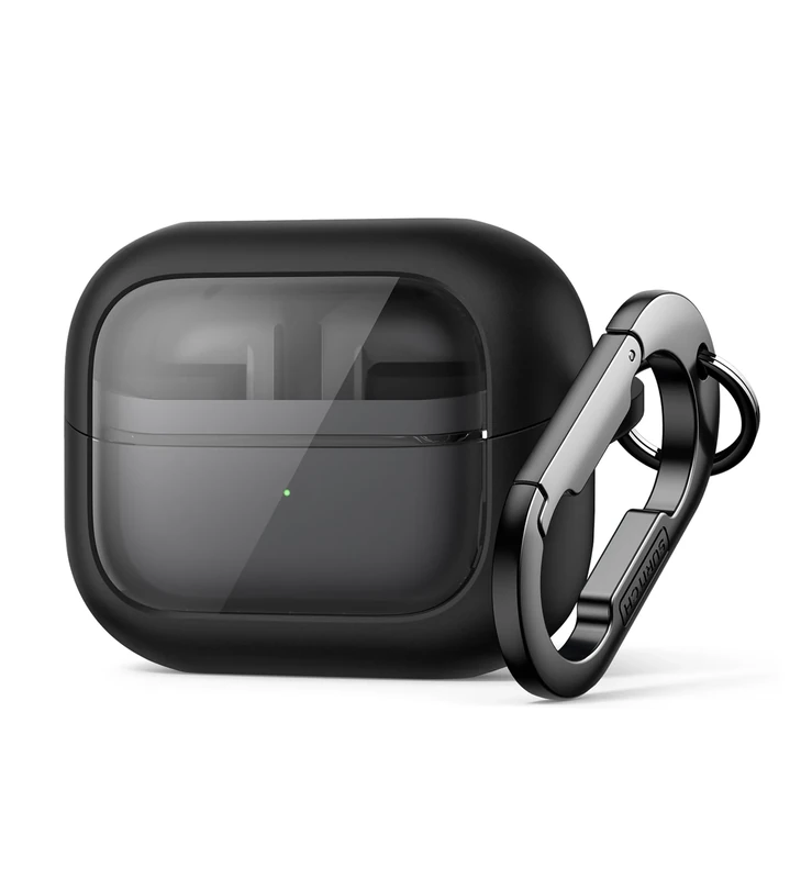 SURITCH for Samsung Galaxy Buds 3 Pro (2024) / Buds 3 (2024) / Buds3 FE (2025) Case, Magnetic Bumper Cases, Rugged Shockproof Protective Covers with Carabiner & Cleaning Kit & Removal Tool, Black