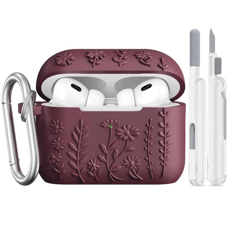 AIRSPO 3D Floral Silicone Case for AirPods Pro (1st & 2nd Gen)