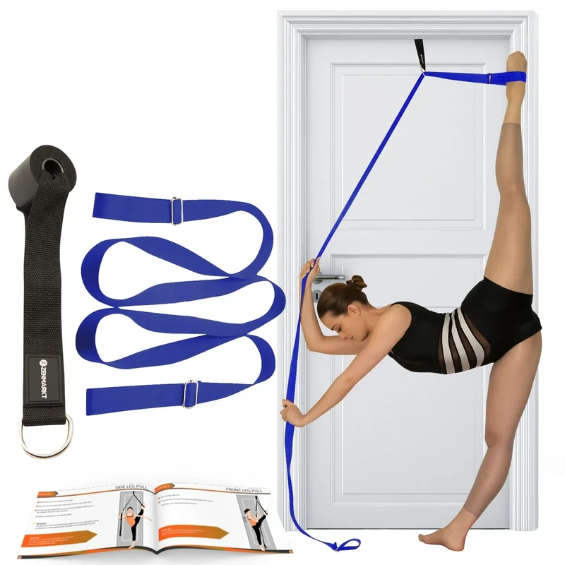 Stretching Strap With Door Anchor - Stretching Equipment to Improve Legs Flexibility - Splits Trainer For Home Ideal In Ballet, Dance, Cheerleading, Taekwondo, Yoga, Pole Dancing & Gymnastics