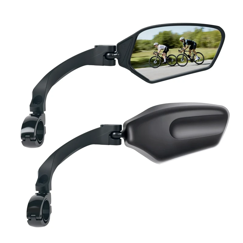 Adjustable Handlebar Bike Mirror, Shatterproof HD Glass Lens, Universal Fit Rearview Bicycle Mirrors, 360° Rotatable, Compatible with Mountain Bikes, E-bikes, Road Bikes(1 Pair)