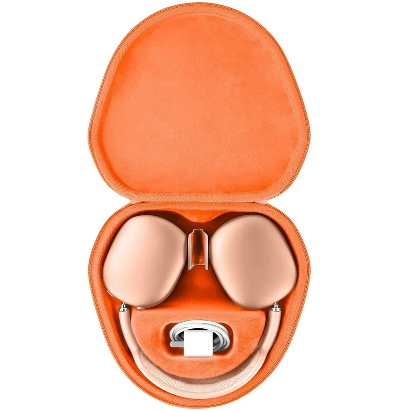 co2CREA Hard Case with Sleep Mode Replacement for Apple AirPods Max Wireless Over-Ear Headphones (Tangerine Case)