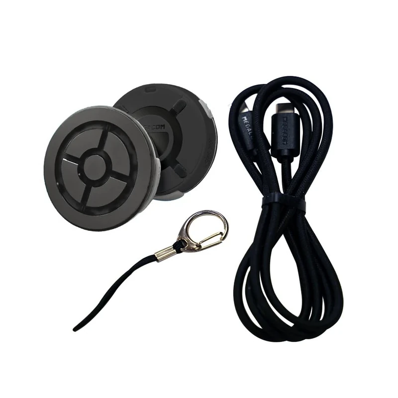 megacom DuoMon3 Unique Auto-Reconnection Hourly, Dual Accounts Pocket Auto Catcher(Redball), IPX7 Waterproof, APP Adj. Lights,Vibration,Sound- Bluetooth 65ft Link, Type-C & Wireless Charging(Black) - Image 1