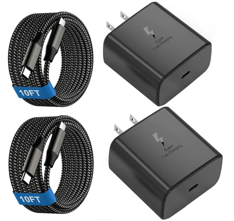 2025 New 2 Pack 45w USB-c Charger Super Fast Charger Type C Android Phone Charging Replacement for Samsung Galaxy S25 S24 Ultra/S23 Ultra/S22 Plus/S21/Note 20/Note10+ - Image 1