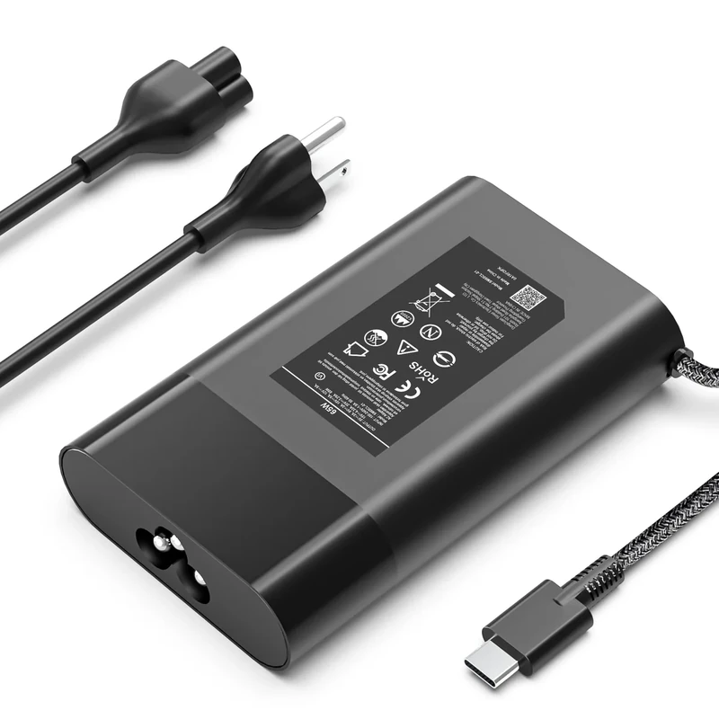 New Slim 65W USB C Laptop Charger Replacement for HP Laptop Charger Elitebook x360 Pavilion Spectre Chromebook Envy Elite x2 Computer Travel Type C Braided Cable Power Cord Ac Adapter