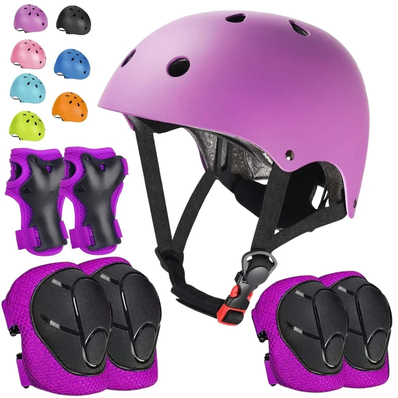 Kids Bike Helmet Set Adjustable Helmet for Ages 2-15 Kids Toddler Boys Girls Youth, Multi-Sport Bicycle Skateboarding Football Rollerskating Scooter Rollerblade Balance Bike Helmets