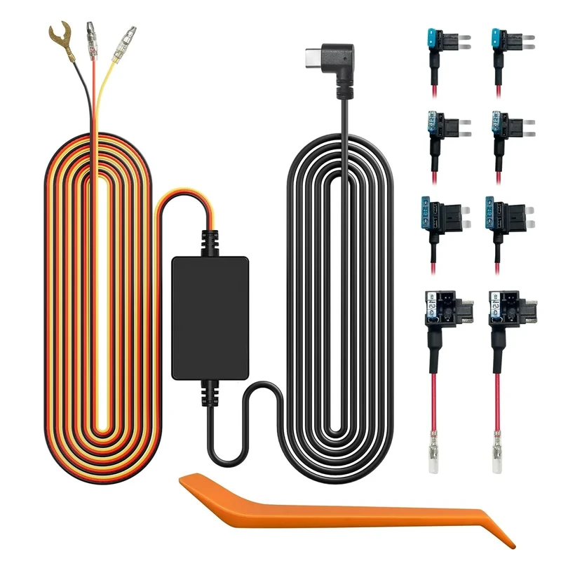 WOLFBOX USB-C 4A Kit 11.5ft for Dash Cam - 12-24V to 5V, Protection